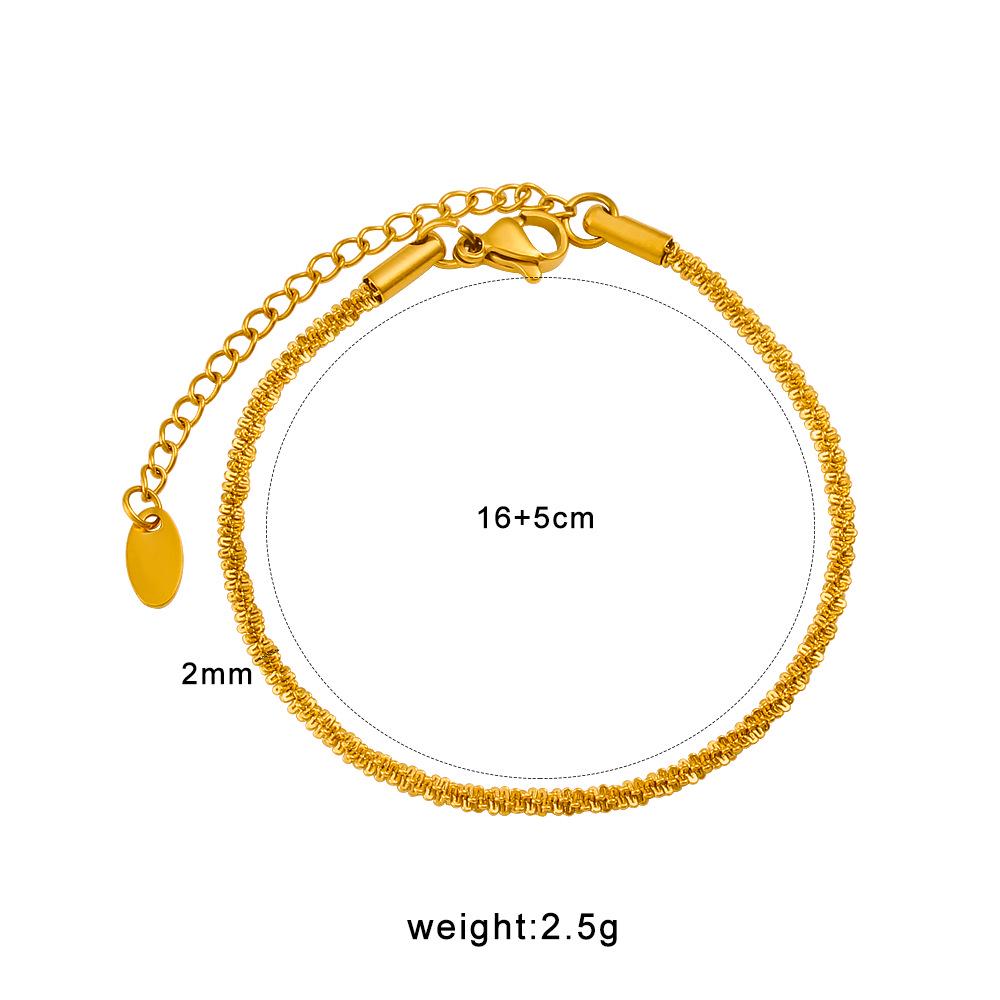 European Niche 18K Gold  Titanium Steel Sparkling Drip Oil Bracelet