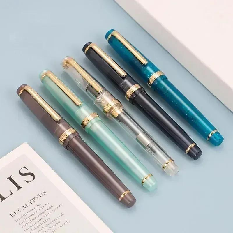 Jinhao 82 Fountain Pen Gold Trim Acrylic Barrel Fine Nib for Writing Calligraphy Signature School Office Supplies Stationery