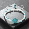 Bohemian 4mm Natural Stone Braided Bracelets Handmade Wristband with Turtle Pendant Fashion Healing Jewelry Gifts for Men Women