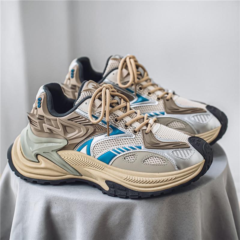 New thick-soled heightening dad shoes men's mesh sports shoes casual mecha men's shoes trend