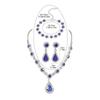 Luxury Sparkling Diamond Exquisite Necklace Earrings Bracelet Three-piece Fashion Water Drop Bridal Jewelry Set
