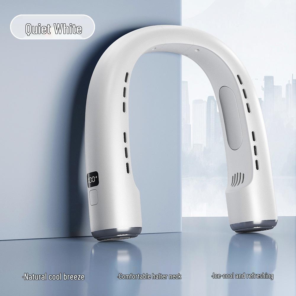 

Rechargeable Neck-Hanging Silent Fan for Personal Cooling - Long Battery Life 210x205x48mm білий