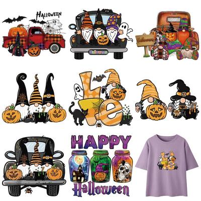 2022 Halloween Sticker Patch Diy Parches Ropa Clothes Stickers Heat Press Appliqued Hoodies Heat Transfer Iron On Patches
