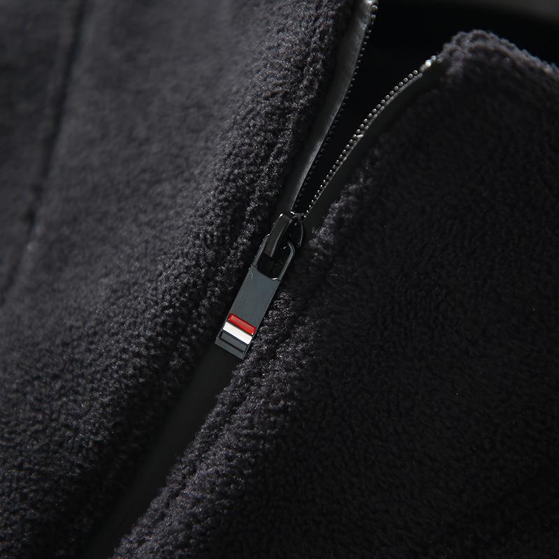 Men's Heavyweight Half-Zip Stand Collar Coral Fleece Sweatshirt - Super Warm Winter Casual Base Layer