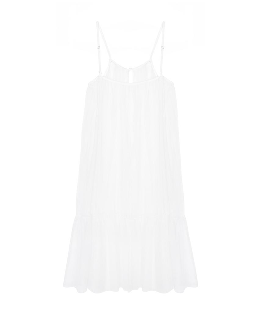 Nigaennikol Dots See-Through Layered Fill Dress_Ivory