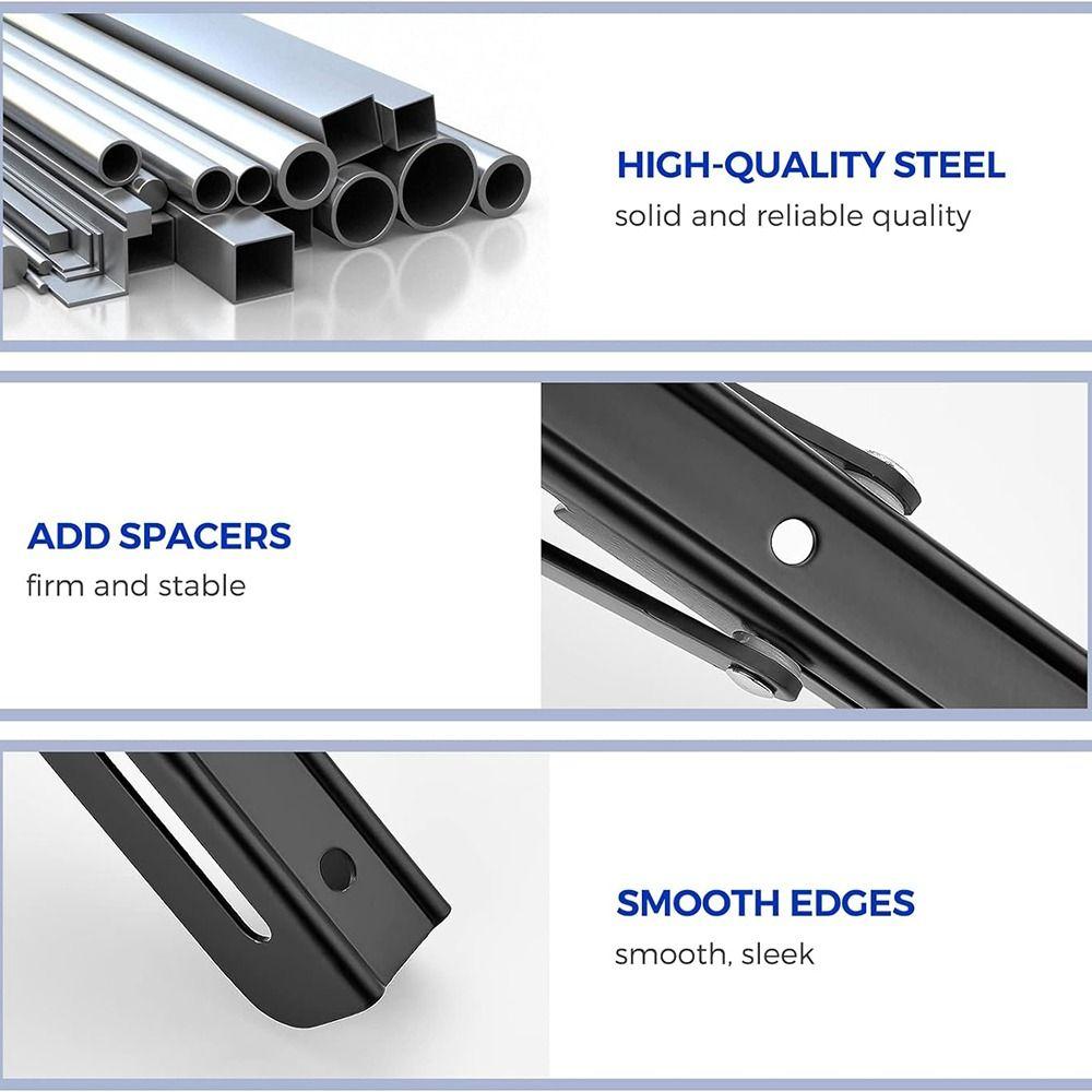 2 Pcs Heavy Duty Folding Shelf Brackets L Shape Triangle Stand Rust Proof Support Rod  Home