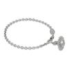 Vivienne Westwood Cubic Zircon 3D Effect Saturn Pendant Design Bracelet Unisex Silver/Milk Pink jordana-bracelet