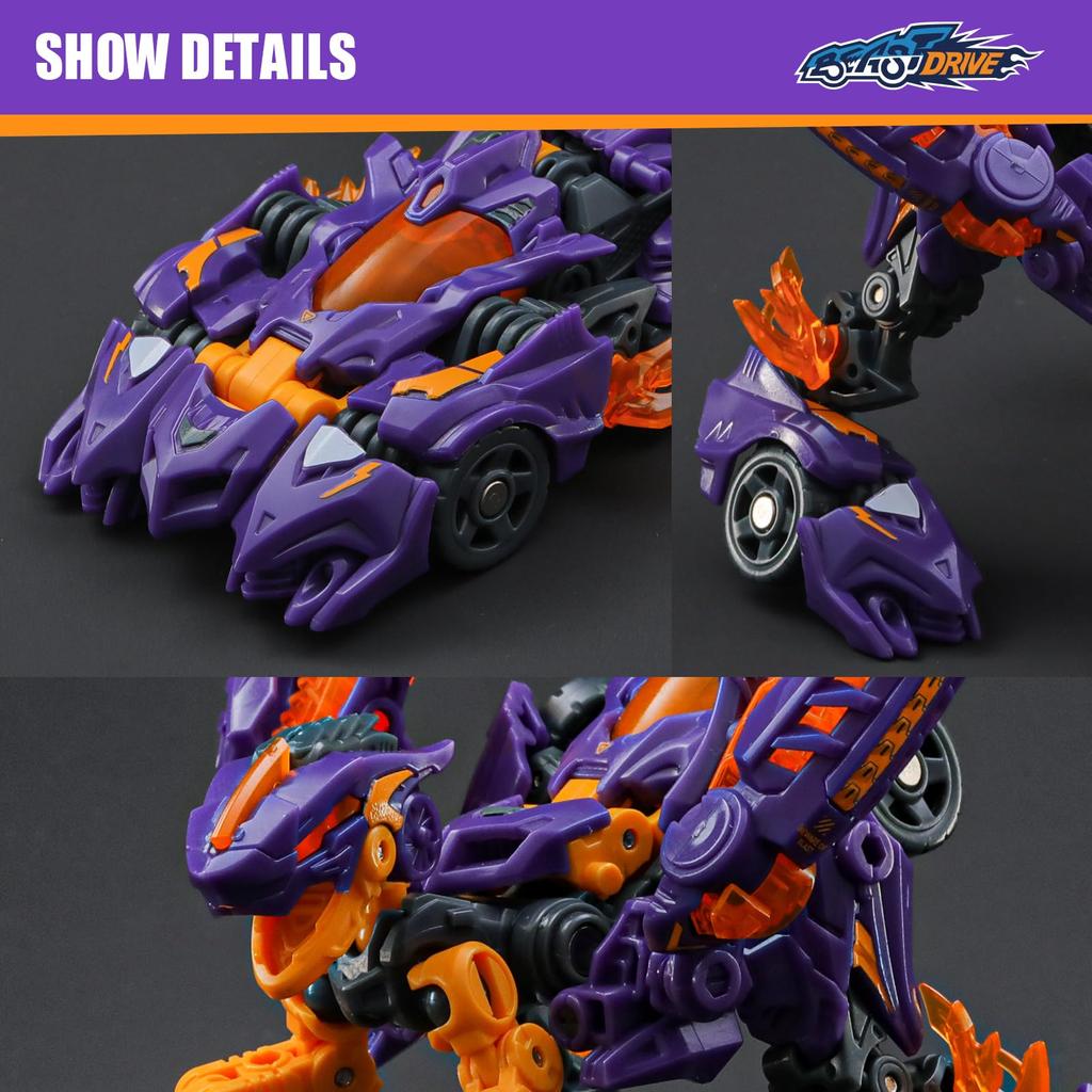 52TOYS BEASTDRIVE BD-03 Naughty Saur, Transforming Action Figure, Painted Articulated Mecha Dinosaur, No Batteries, Collectible Toy
