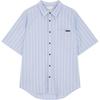 Loose Comfortable Striped Button Short Sleeve Shirt Men Shirts 4RB112G-TMP