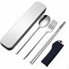 Cutlery Set for 1 Person, Stainless Steel Travel with Case, Fork Spoon Chopsticks, Camping