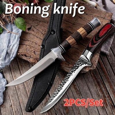 Küchenmesser-Set, Hackmesser, Edelstahl, Ausbeinmesser, zum Schneiden von Fisch, Metzgermesser, multifunktionales Küchenmesser