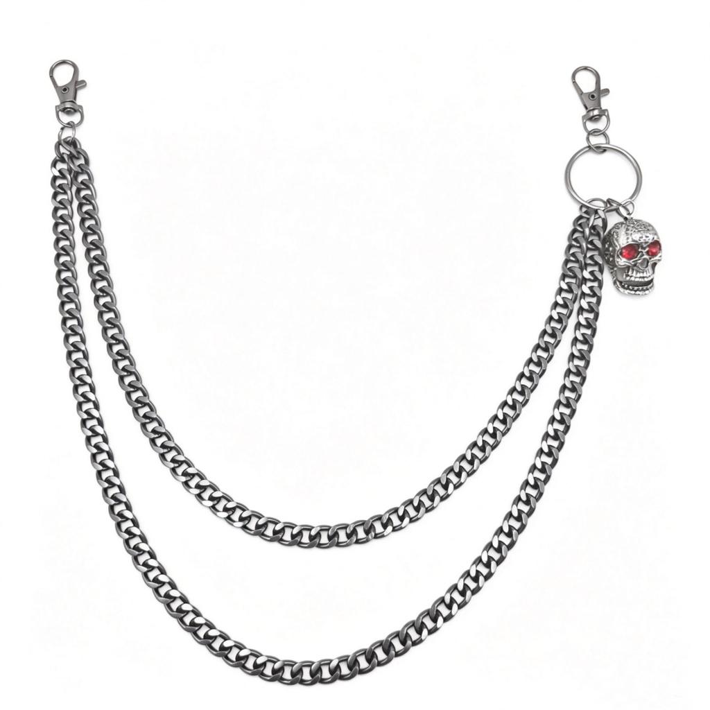 European and American Jewelry Skull Trouser Chain High-end Hip-hop Chain Punk Waist Chain Pendant Trouser Chain