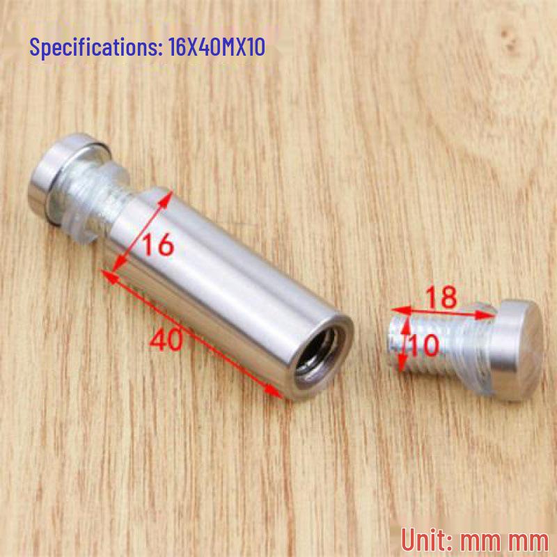 Stainless Steel Double-Head Advertising Glass & Acrylic Support Screws