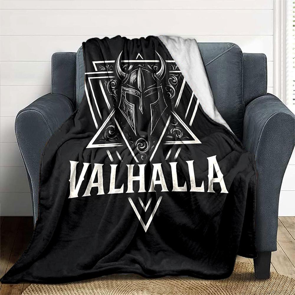 1pc Valhalla Viking Throw Blanket Soft Flannel, Cozy All Season Polyester Perfect for Home, Office