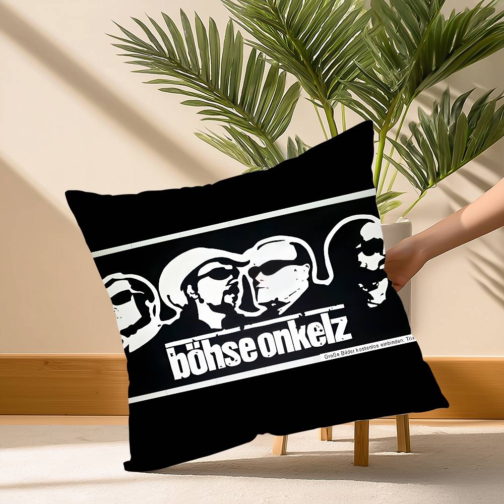 Hot B-Bohse O-OnkelzS Rock Pillow Case Soft Plush Fabric Double Sided Print Decorative Home Living Room Gift Cushion