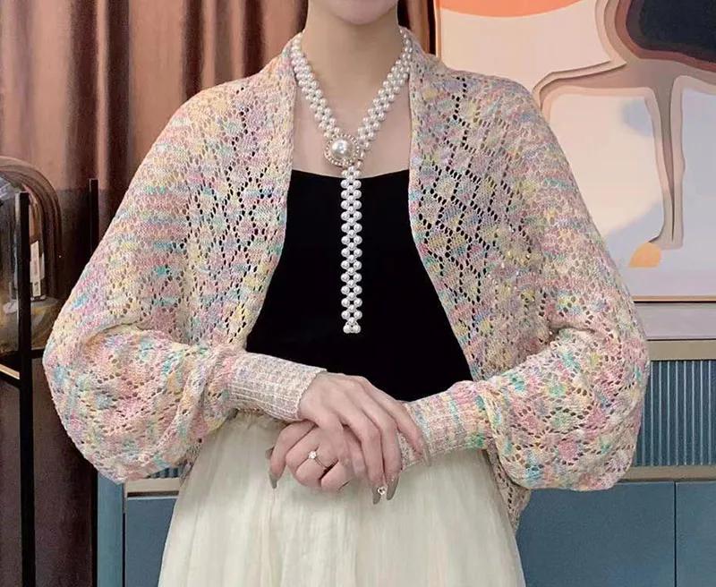 Универсальный вязаный ажурный дышащий высококачественный однослойный Рамадан мусульманские женщины исламский ромбовидный молитвенный хиджаб-накидка One Size