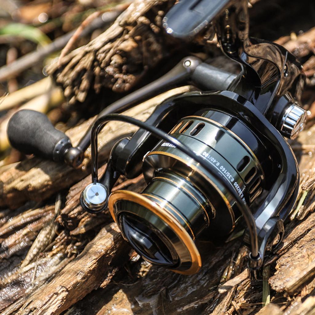 Professional Carp Fishing Reel HE1000-7000 Fishing Spinning Reel for Freshwater Handle Interchangeable 5.2:1 Gear Ratio