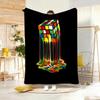 Art Illustration RRubik Cube Pop Throw Lightweight G Flannel Blanket Soft Skinfriendly for Summer Cooling