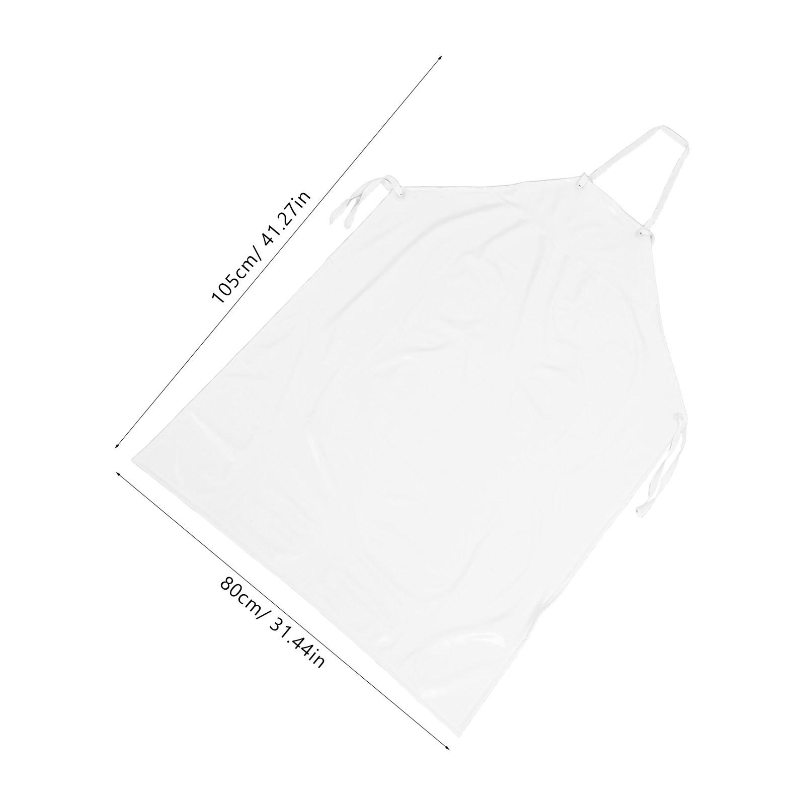 Heavy Duty Waterproof Industrial Apron White PVC 110x80cm Protective Kitchen Halter Neck Sleeveless Apron for Butchers Cleaning белый