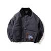 American Retro Color-Blocked Lapel Cotton Jacket for Men, Autumn and Winter Heavy-Duty Casual Loose-Fitting Detroit Workwear Cotton Coat