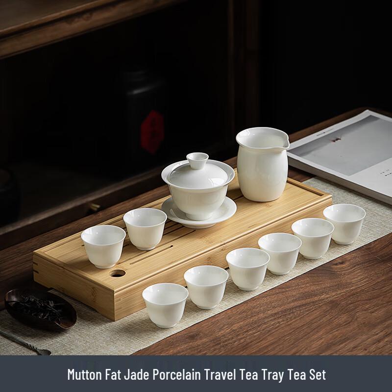 Chaxun Sheep Fat Jade Kung Fu Tea Set