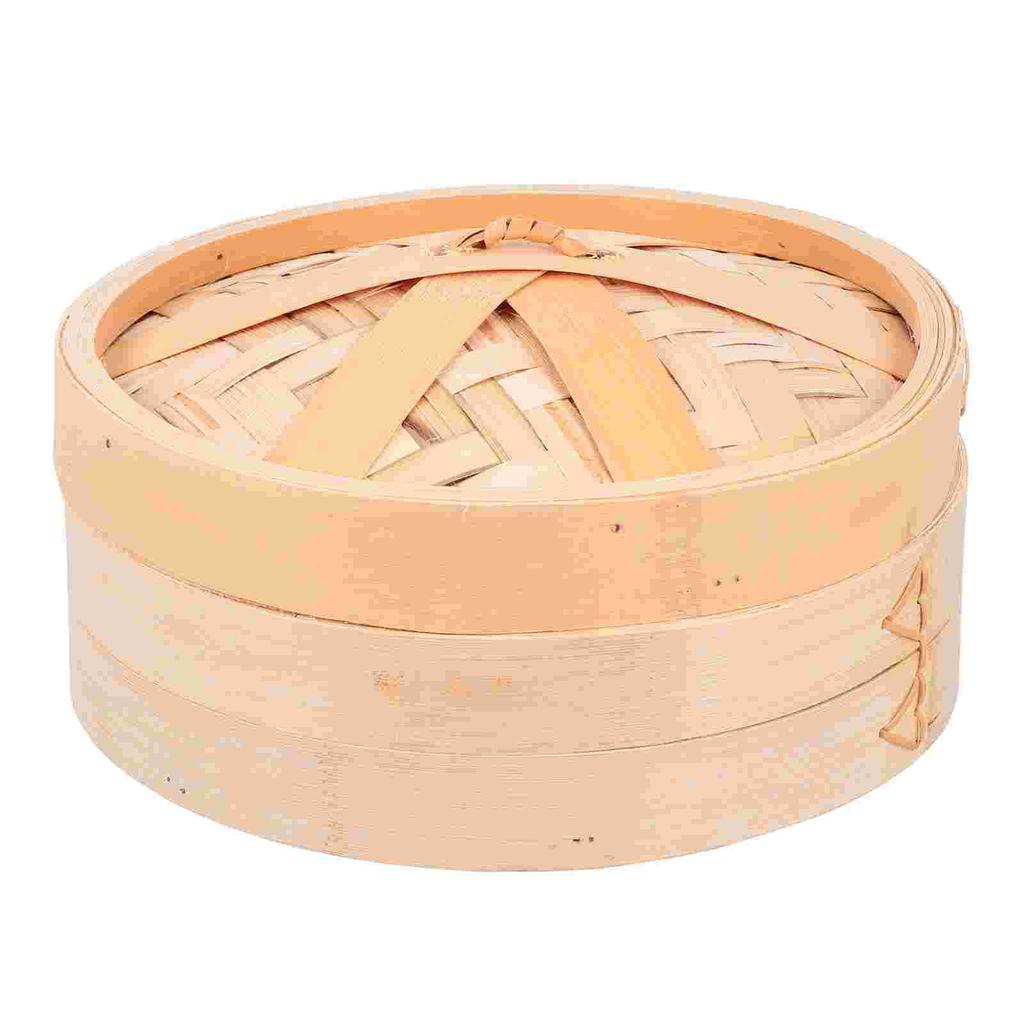 Parowar wielokrotnego użytku bambusowy kosz Dim Sum Pot metalowy warzywny jedzenie z pokrywką wielofunkcyjny