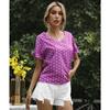 Women's Summer Polka Dot V-Neck Short Sleeve T-Shirt Top