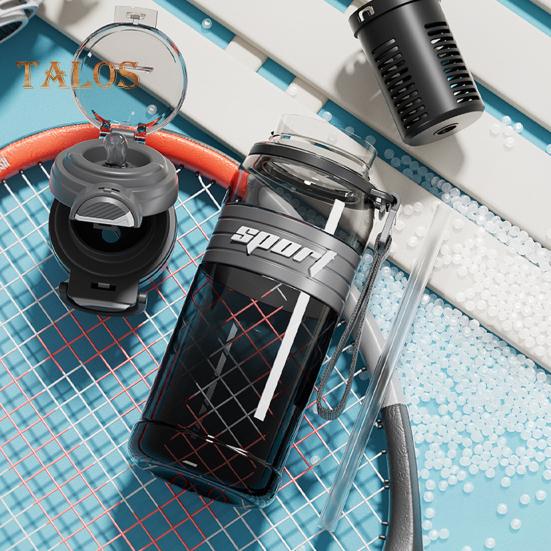 Fitness láhev na vodu se slámkou, víčko s odklápěním, 800 ml, bez BPA, PC sportovní láhev, nepropustná, režim duálního pití, potuodolný úchop, kelímek na pitnou vodu do posilovny