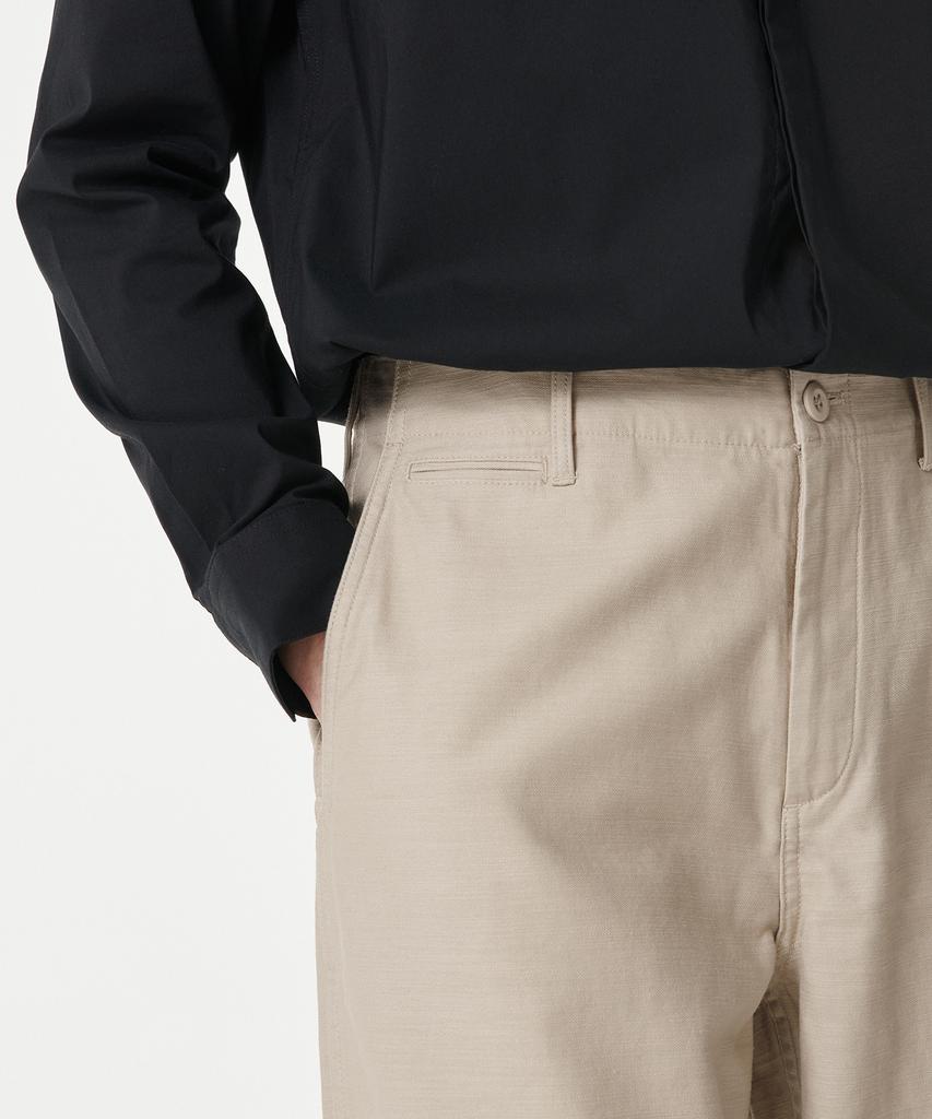 Musinsa Standard Back Satin Wide Officer Pants [Light Beige]