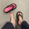 Fashion Outerwear Beach Casual Flip-flops Women's 2025 Summer New Thick-soled Heightening Versatile Pinch Slippers Women
