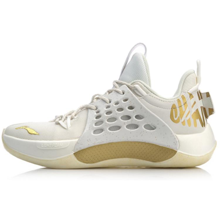 New Season CBA Champion Shoes Glory Edition   White/Gold | LINING Sonic VII LOW Sneakers ABAP033-8