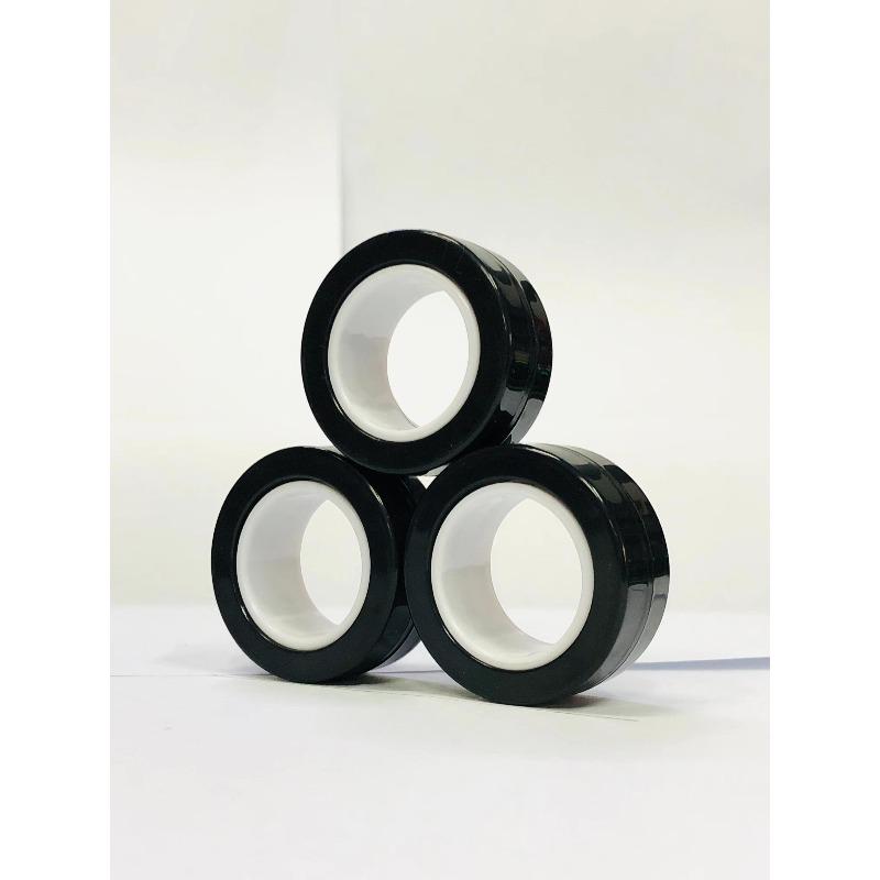 3pcs Anillos Magnéticos para Dedos Coloridos Set de Juguetes Fidget Imanes para Adultos Anillos Giratorios para Aliviar el Estrés Alivio de la Ansiedad Terapia