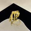 Fashion Retro Unique Palm Gesture Ear Hook Earrings Trendy Light Luxury High-End Feel No Ear Holes Earrings Jewelry Accessories