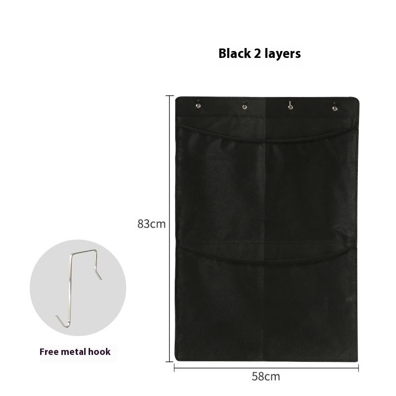 

1Pcs Mesh Breathable Multifunctional Toy Storage Bag Over The Door Organizer With 2/4 Large Pockets Hanging Storage Shelves 2 grids Black