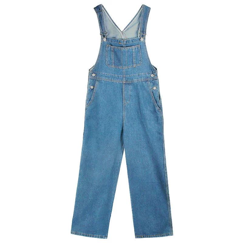 Age Reducing Korean Version Loose Cool Salt Series Spring and Autumn Wide Leg Denim Overalls Retro Women's Summer Thin Suspender Jumpsuit Pants