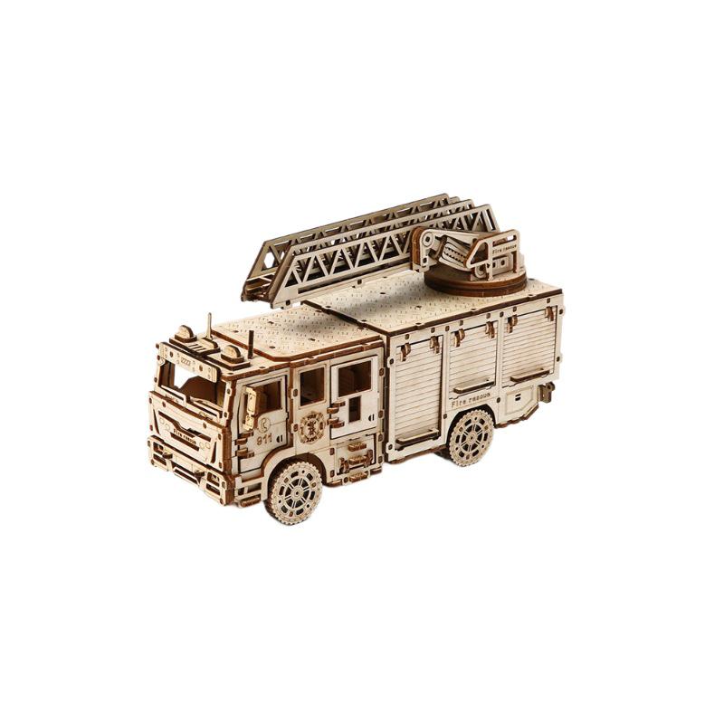 3D Wooden Fire Truck Jigsaw Puzzle Toy for Kids - Educational, Handmade Ornament, Exquisite Board Decoration