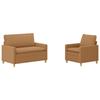 Sofa Set 2 Pcs Beige Fabric