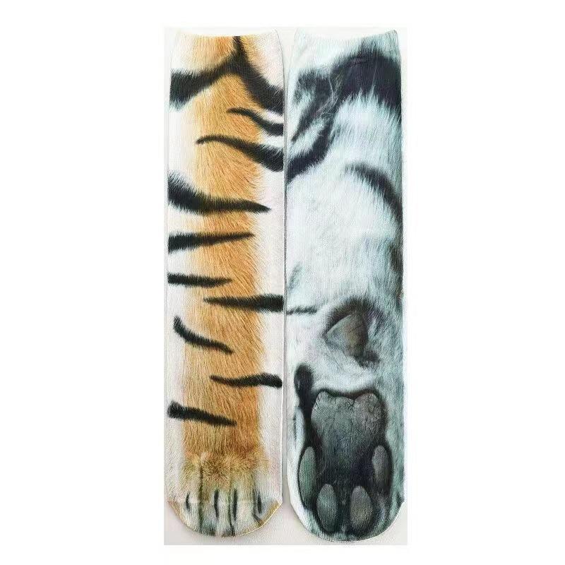 Unisex Adults 3D Print Animal Paw Socks Creative Funny Cat Dog Eagle Tiger Leopard Paw Socks Novelty Socks Gag Christmas Gifts