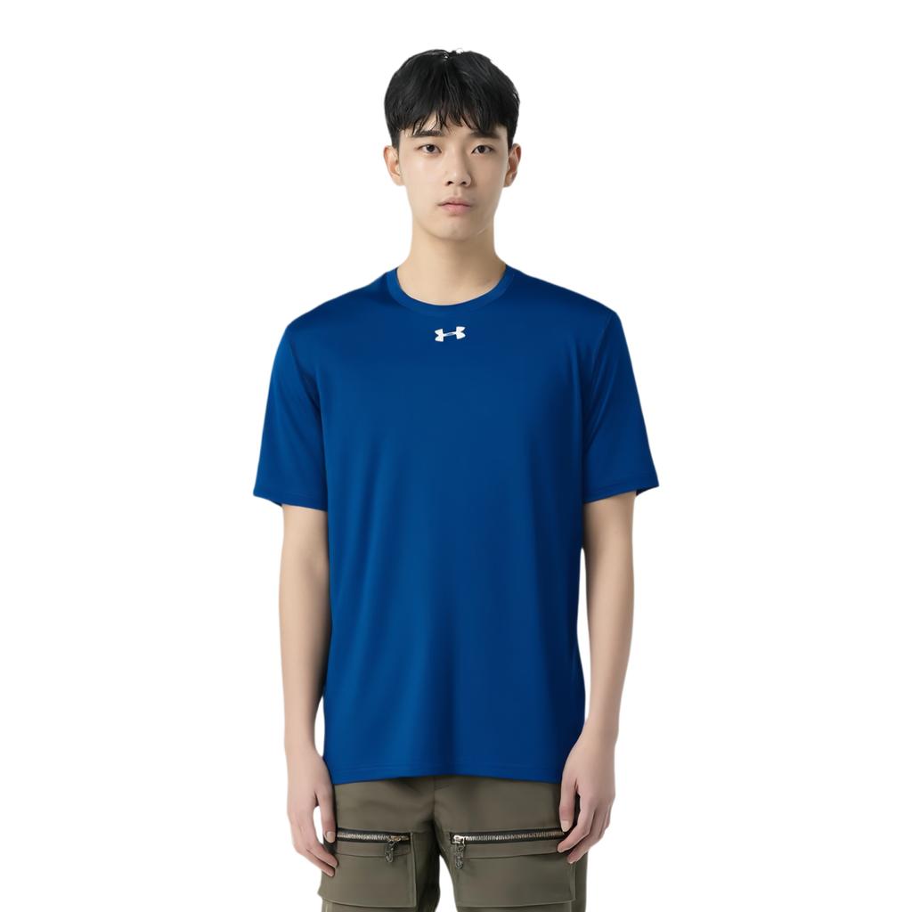 Under Armour Solid Color Logo Crew Neck Short Sleeve T-Shirt Men tops 1305775-400