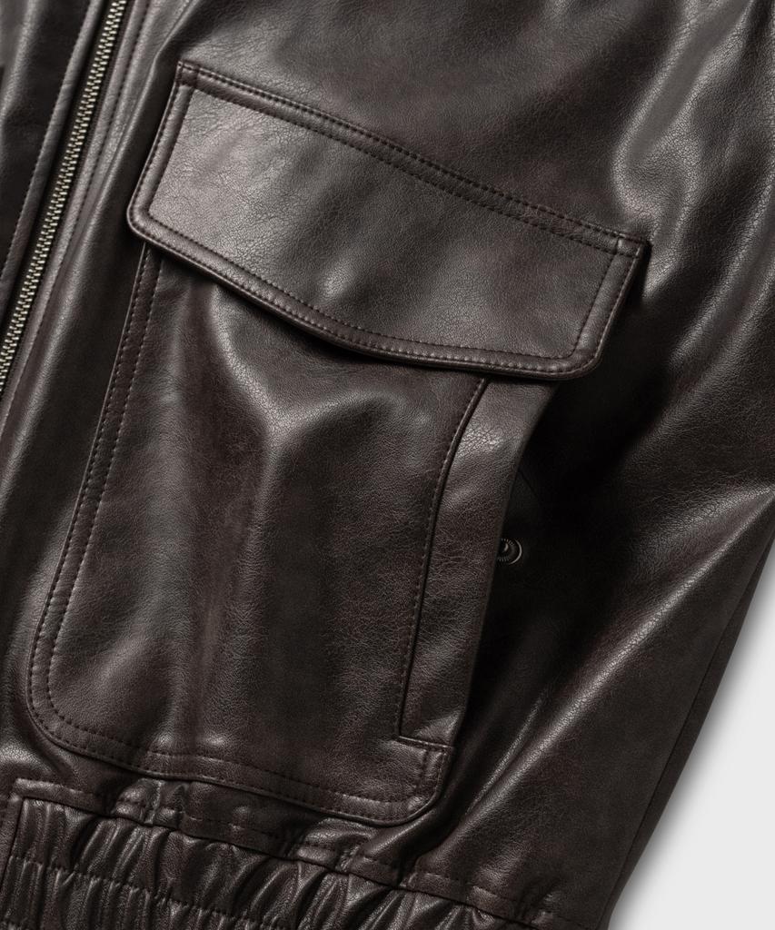 Nonblank Vegan Leather Blouson_Dark Brown