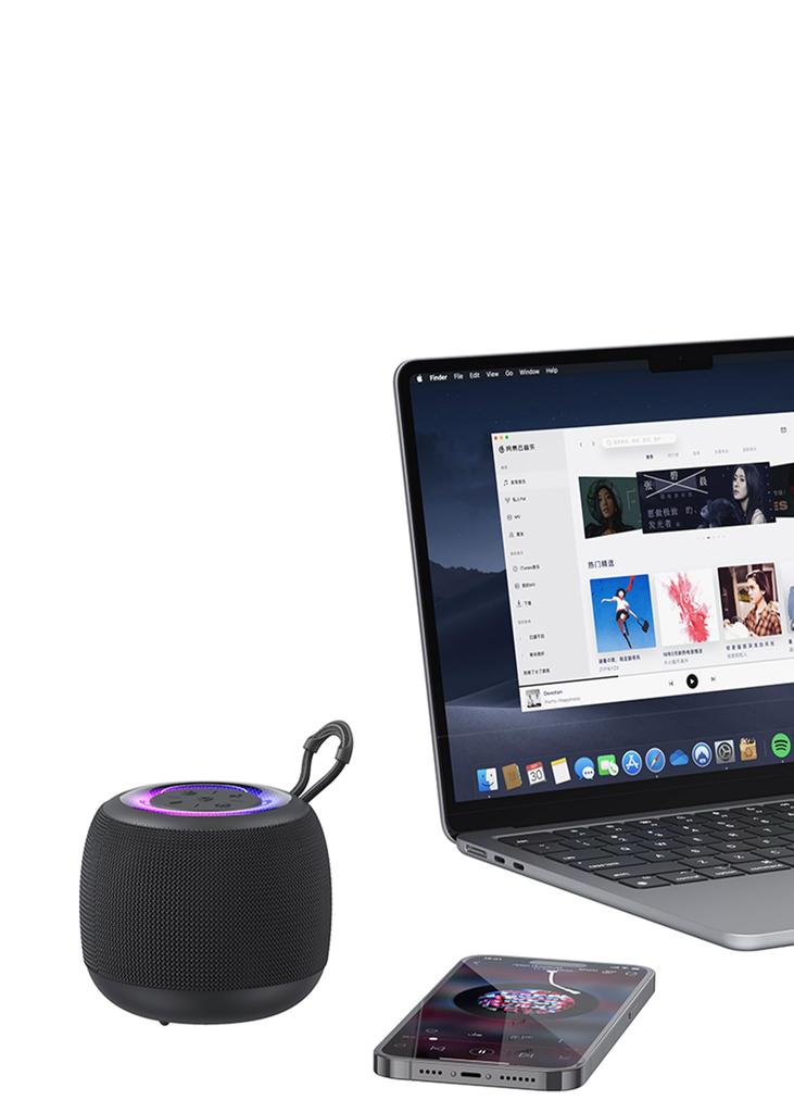 New Design Bluetooth Uandear Waterproof Speaker with RGB Lights Bathroom Speaker with Surround Sound Bluetooth Portable Speaker with TWS Model