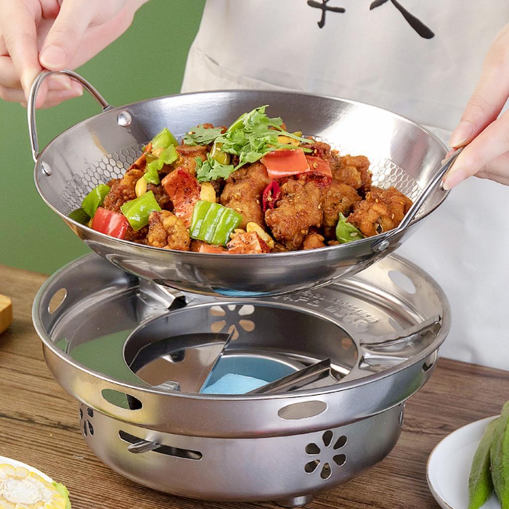 Stainless Steel Wok Pan for Home and Restaurant Stir-Frying