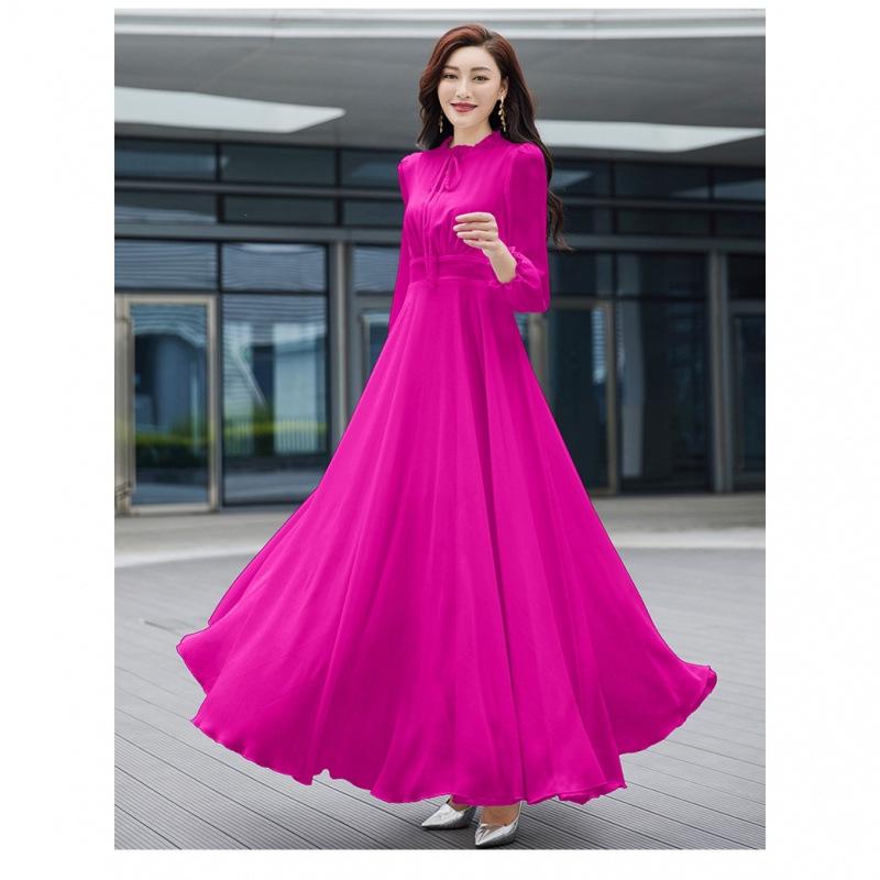 White Flowing Chiffon Beach Dress with Large Hem Skirt - Summer Long Style for Women