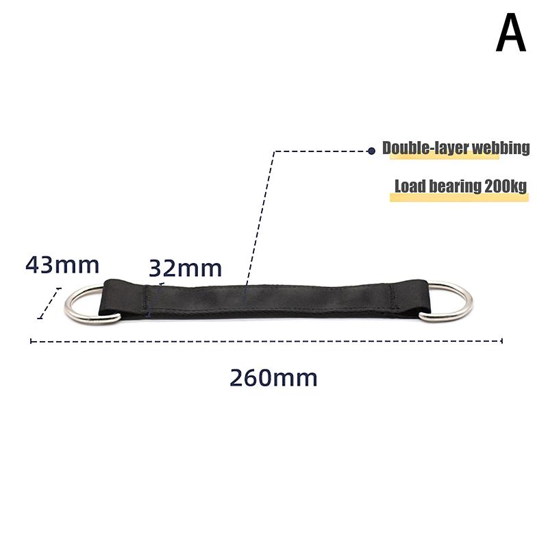 

Gym Single Bar Extension Belt Tree Swing Straps 200Kg Heavy Duty Hook Ring Hanging Belt Connecting Belt For Hammock Punching Bag 32*260MM