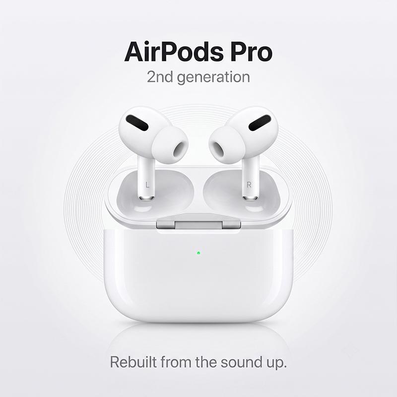 Apple AirPods Pro 2 TWS In-Ear Kopfhörer Transparenzmodus Touch-Steuerung Geräuschunterdrückung Anruf Lange Akkulaufzeit Bluetooth Headset weiß