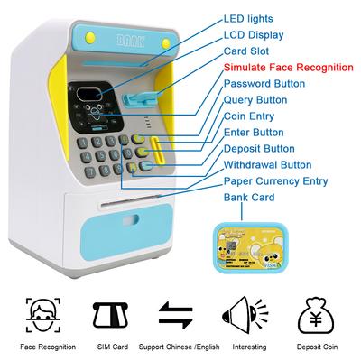 Pokladničky Bankomat Pokladnička Dárek pro děti Elektronické prasátko Simulované rozpoznání obličeje Automatické posouvání papírové bankovky