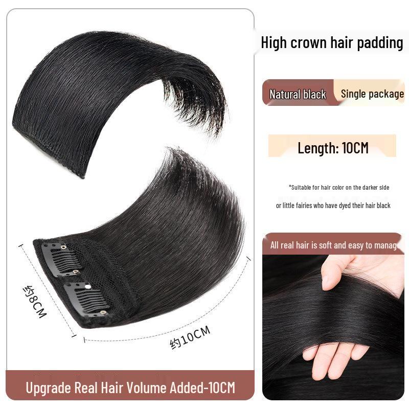 Extensão de Cabelo Feminina: Realçador de Volume Fofo, Almofada Invisível Sem Costura de Cabelo Natural para o Topo das Raízes