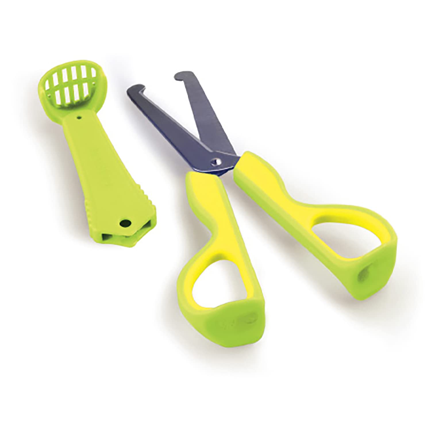 

Kids Me Easy Baby Food Scissors: Cut, Crush, and Scoop in One [Official Japanese Product] Baby Food Utensil, Lime