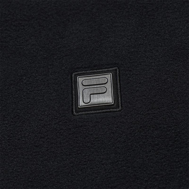 Fila Ski Series Fleece Lined Classic Comfortable Versatile Sports Leisure Knit Long Sleeve T-Shirt Men Tops Deep-Black A11M546201FBK