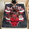 1Pc Chicago Bulls Print Flannel Blanket High Quality Warm Comfortable Cover for All Seasons Perfect for Gifts Home Decor